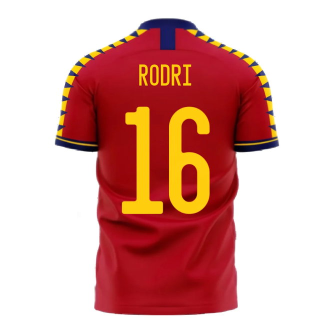 Spain 2025-2026 Home Concept Football Kit (Libero) (RODRI 16)-SoccerKits Hub | Buy Soccer Jerseys Online