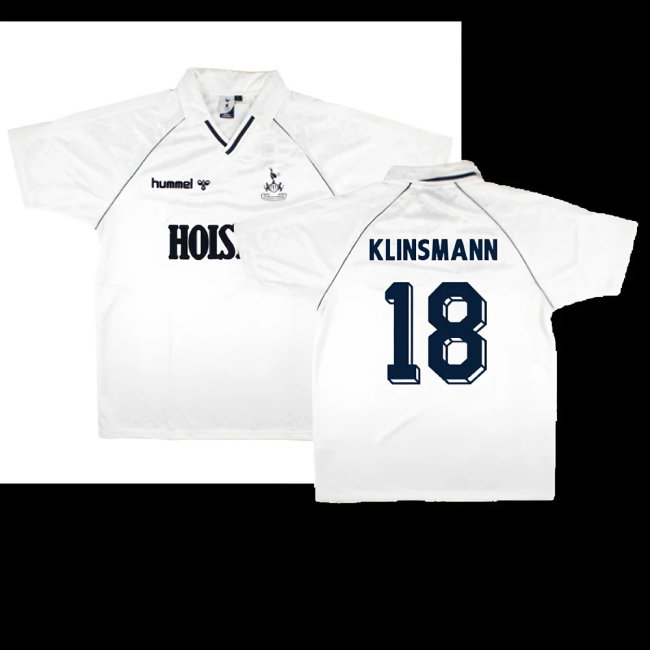 Tottenham 1989 Retro Hummel Home Shirt (Klinsmann 18)-SoccerKits Hub | Buy Soccer Jerseys Online