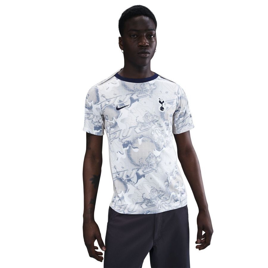 Tottenham Training T-Shirt Dri-FIT Academy Pro Pre Match - White/Light Iron Ore/Binary Blue - Men's-SoccerKits Hub | Buy Soccer Jerseys Online
