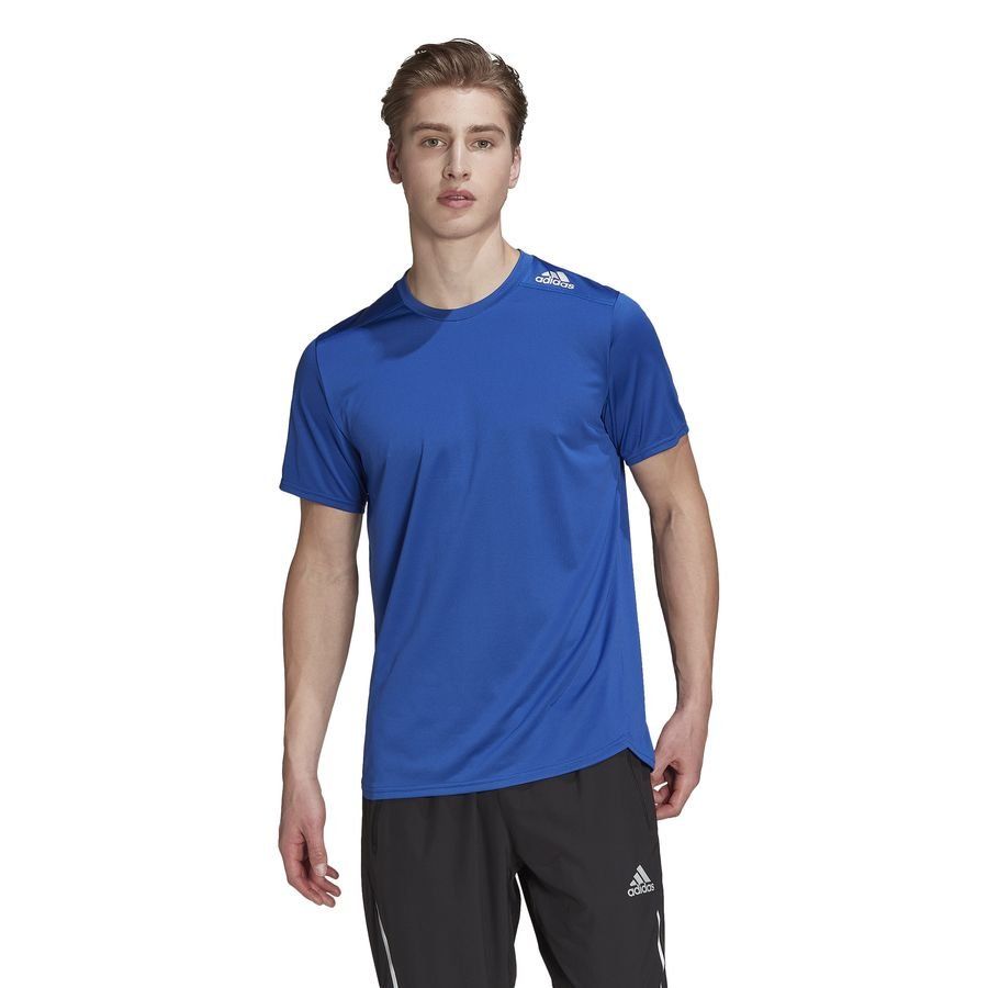 adidas T-Shirt Designed 4 Running - Royal Blue/Reflect Silver - Men's-SoccerKits Hub | Buy Soccer Jerseys Online