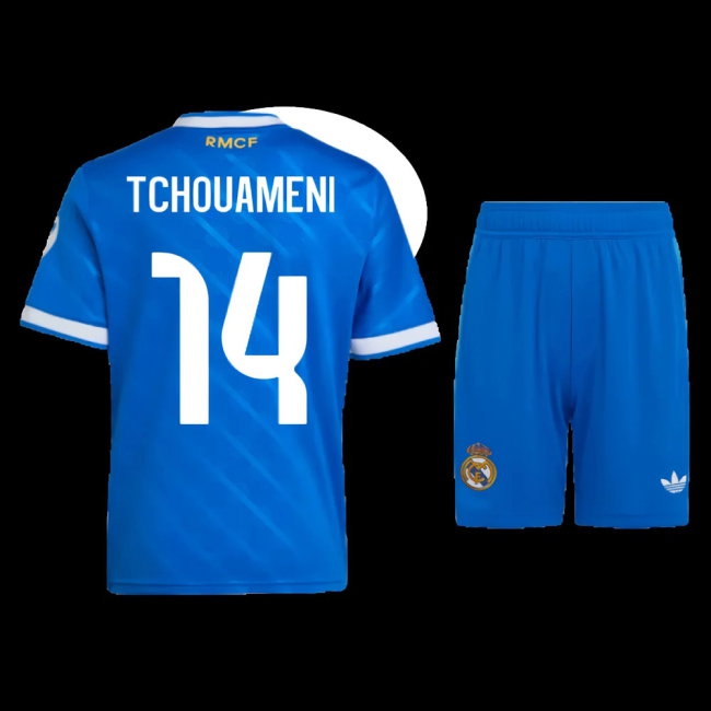 2025-2026 Real Madrid Third Mini Kit (Tchouameni 14) | Soccer Jersey