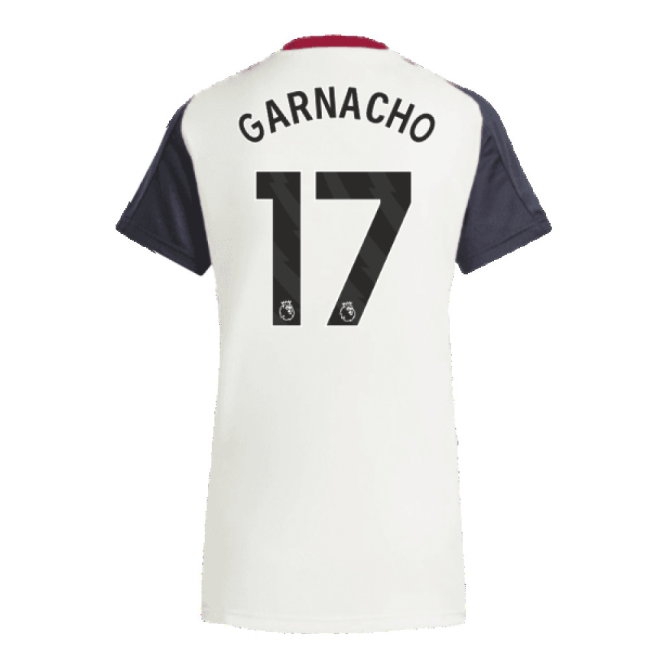 2025 Man Utd Training Jersey (Off White) - Womens (Garnacho 17) | Soccer Jersey