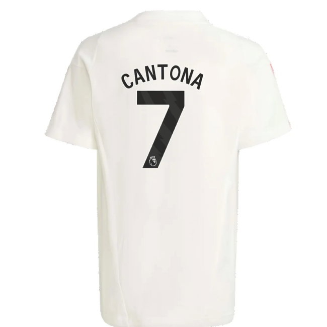 2023-2024 Man Utd Training Tee (White) - Kids (Cantona 7) | Soccer Jersey