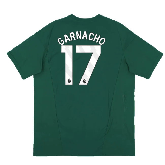 2023-2024 Man Utd Training Tee (Green) (Garnacho 17) | Soccer Jersey