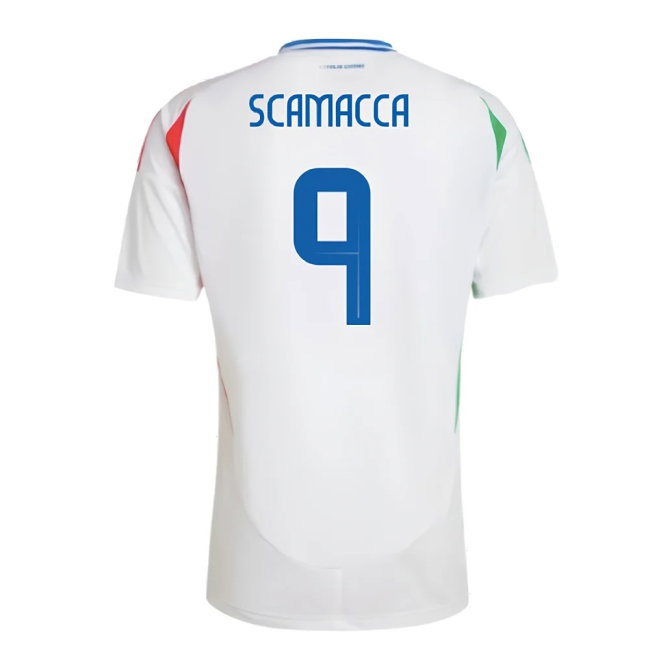 2024-2025 Italy Away Shirt (SCAMACCA 9) | Soccer Jersey