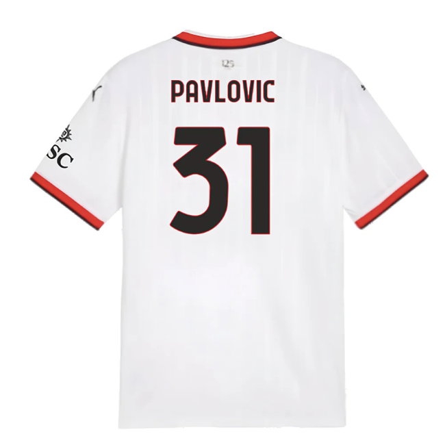 2024-2025 AC Milan Away Shirt (Pavlovic 31) | Soccer Jersey