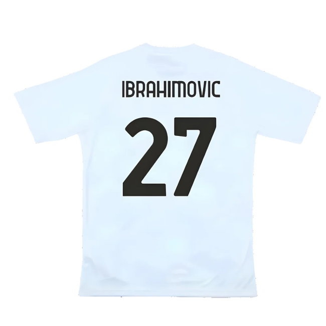 2024-2025 Lazio Pre-Match Jersey (White) (Ibrahimovic 27) | Soccer Jersey