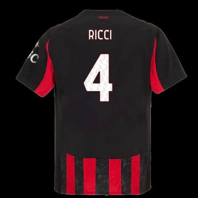 2025-2026 AC Milan Player Edition Home Shirt (Ricci 4) | Soccer Jersey