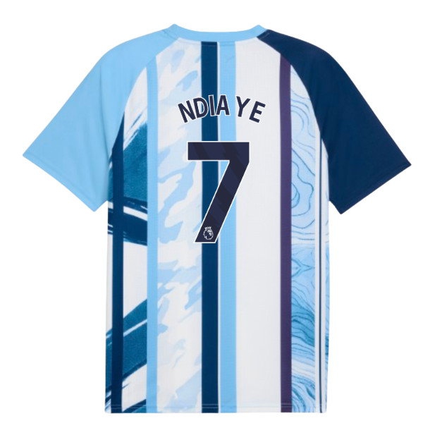 2026-2027 Man City Warm Up Jersey (White/Blazing Blue) (Ndiaye 7) | Soccer Jersey