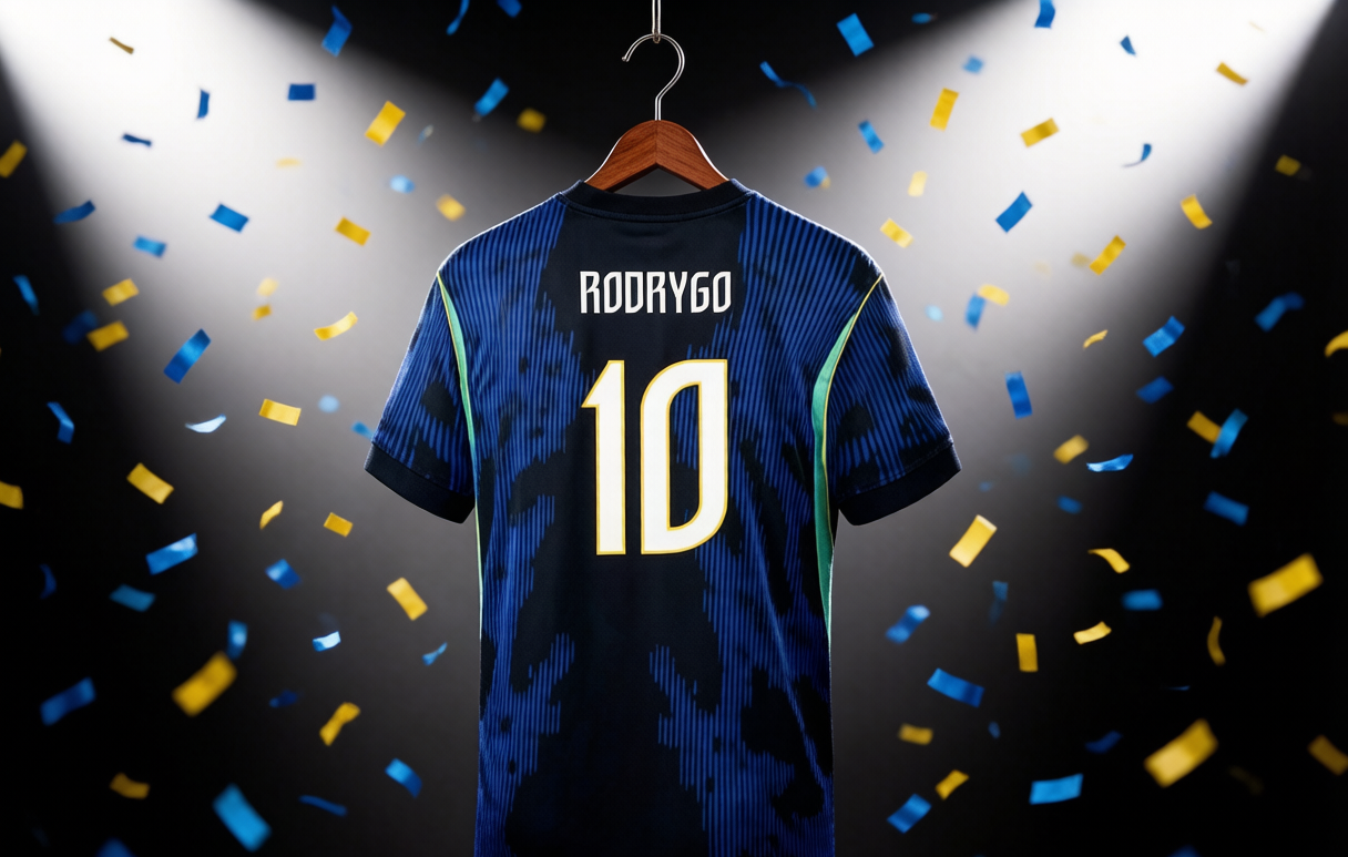 Brazil away Rodrygo jersey comeback scene
