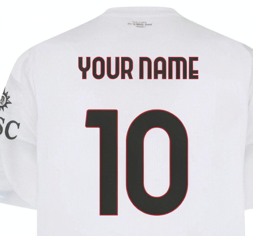 AC Milan away jersey back showing custom name and number 10