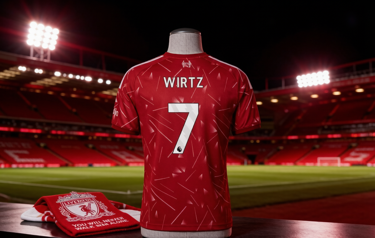 Liverpool #7 Wirtz jersey at Anfield