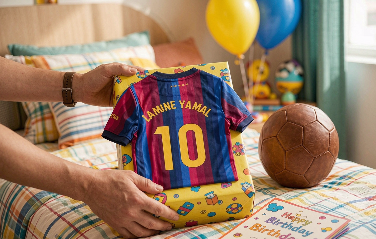 Barcelona Lamine Yamal 10 little kids mini kit as a birthday gift