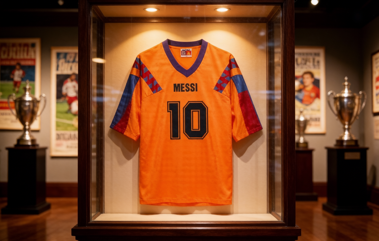 Lionel Messi Barcelona retro jersey