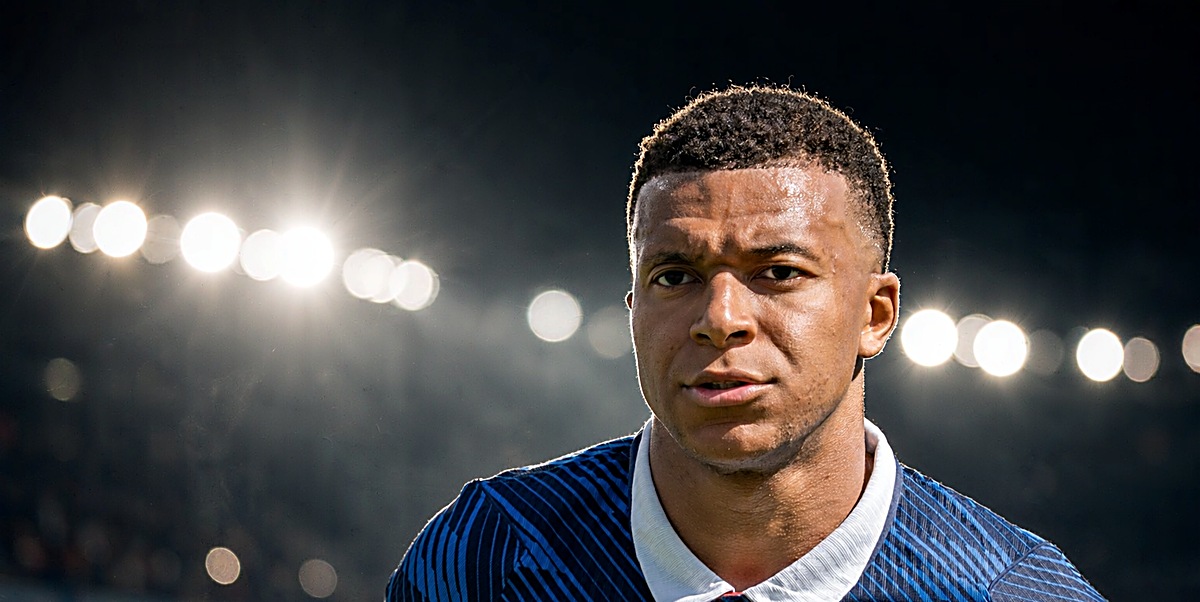 Mbappe in France kit under floodlights, Matchday 1 2026