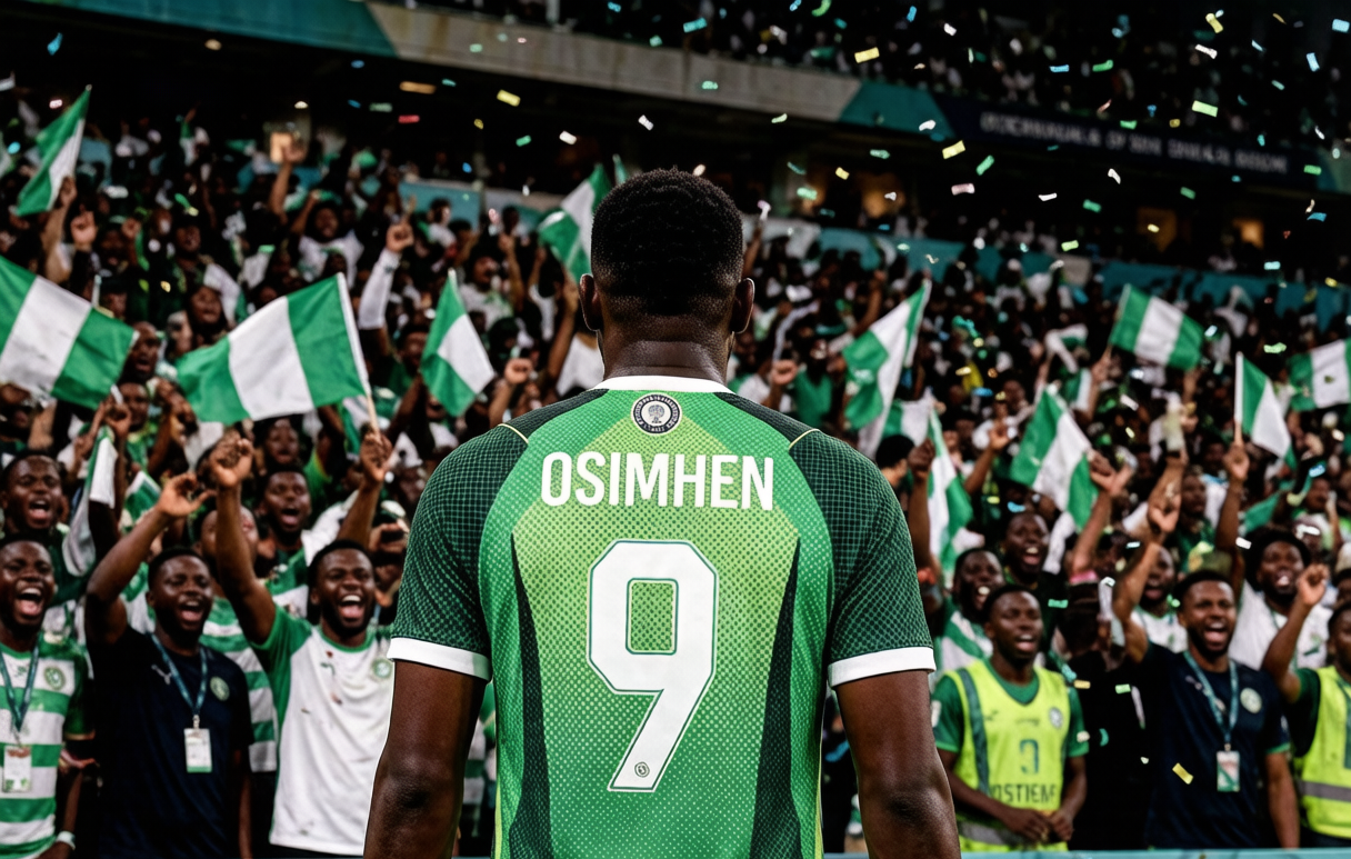 Victor Osimhen in Nigeria Super Eagles green