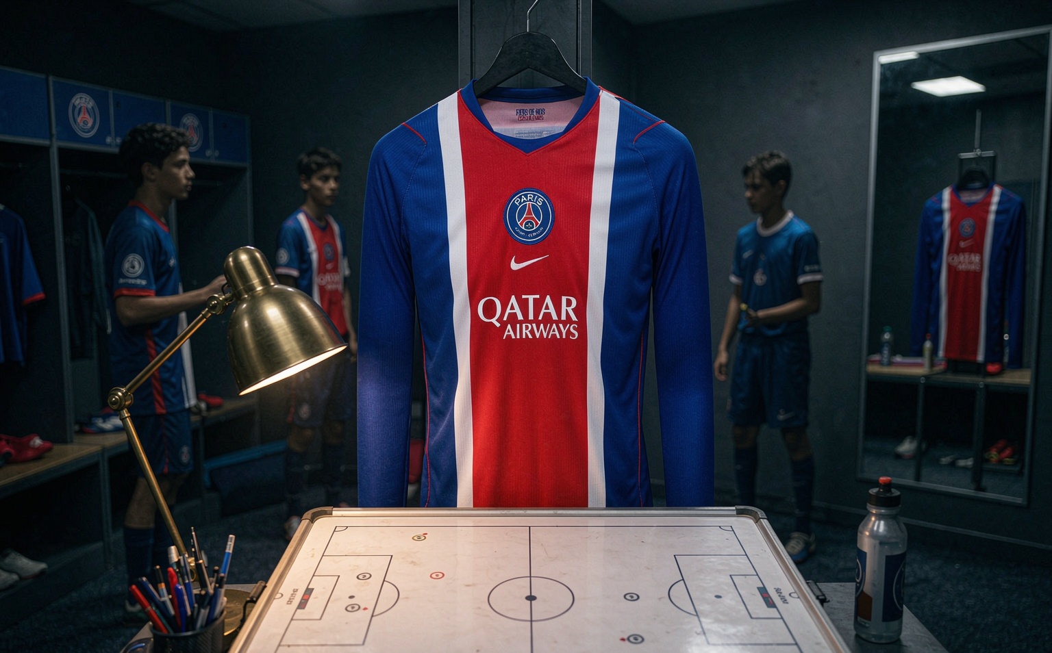 PSG 2026-27 dressing room and tactical preparation under the lights