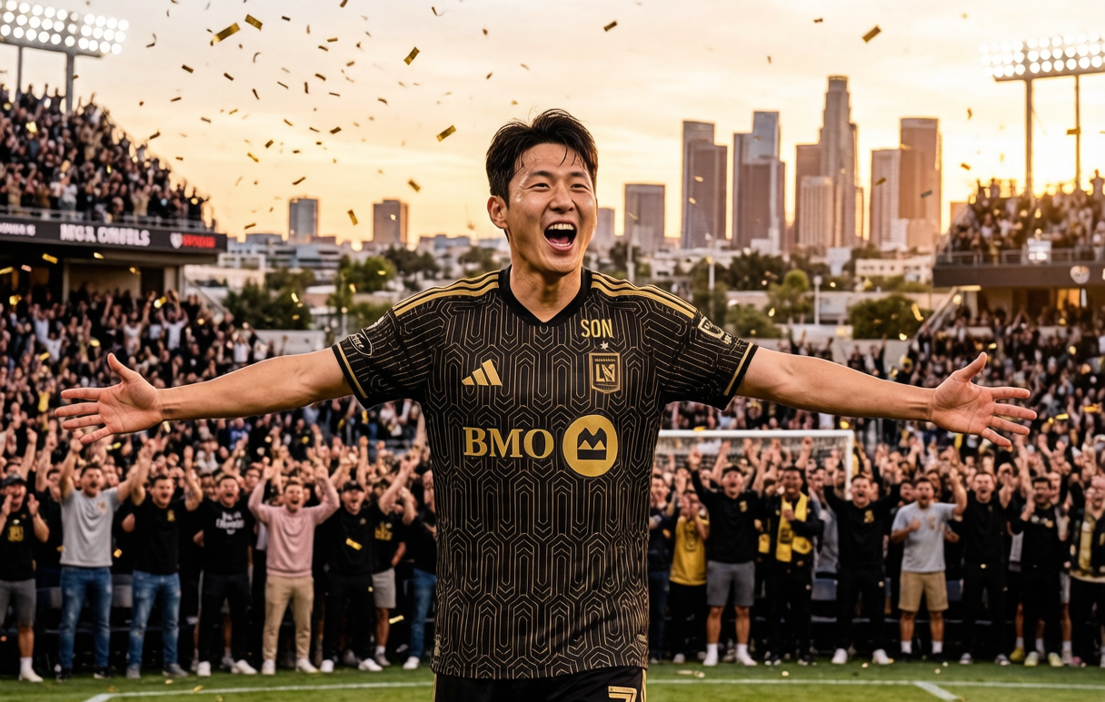 Son Heung-min in LAFC black and gold