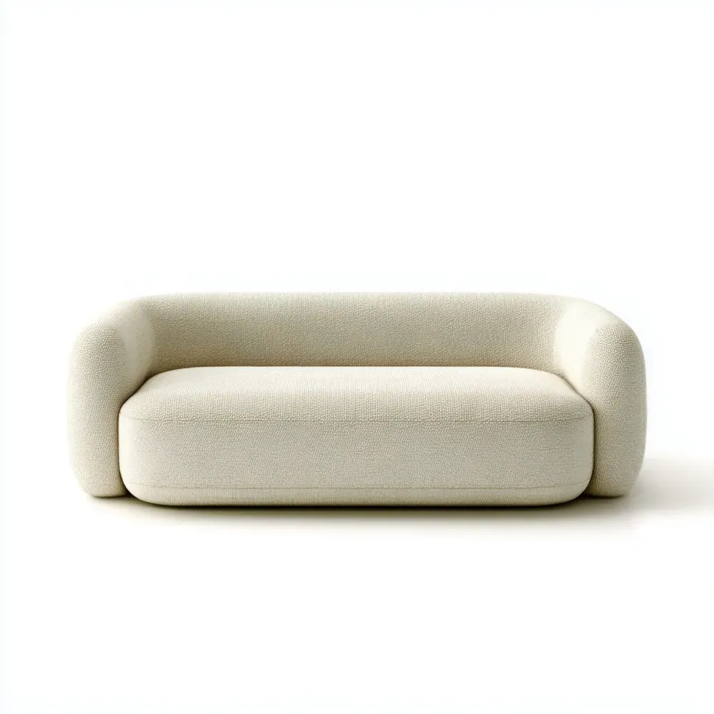 Sofá tapizado en tela 180x90x75 cm – Beige – Diseño moderno