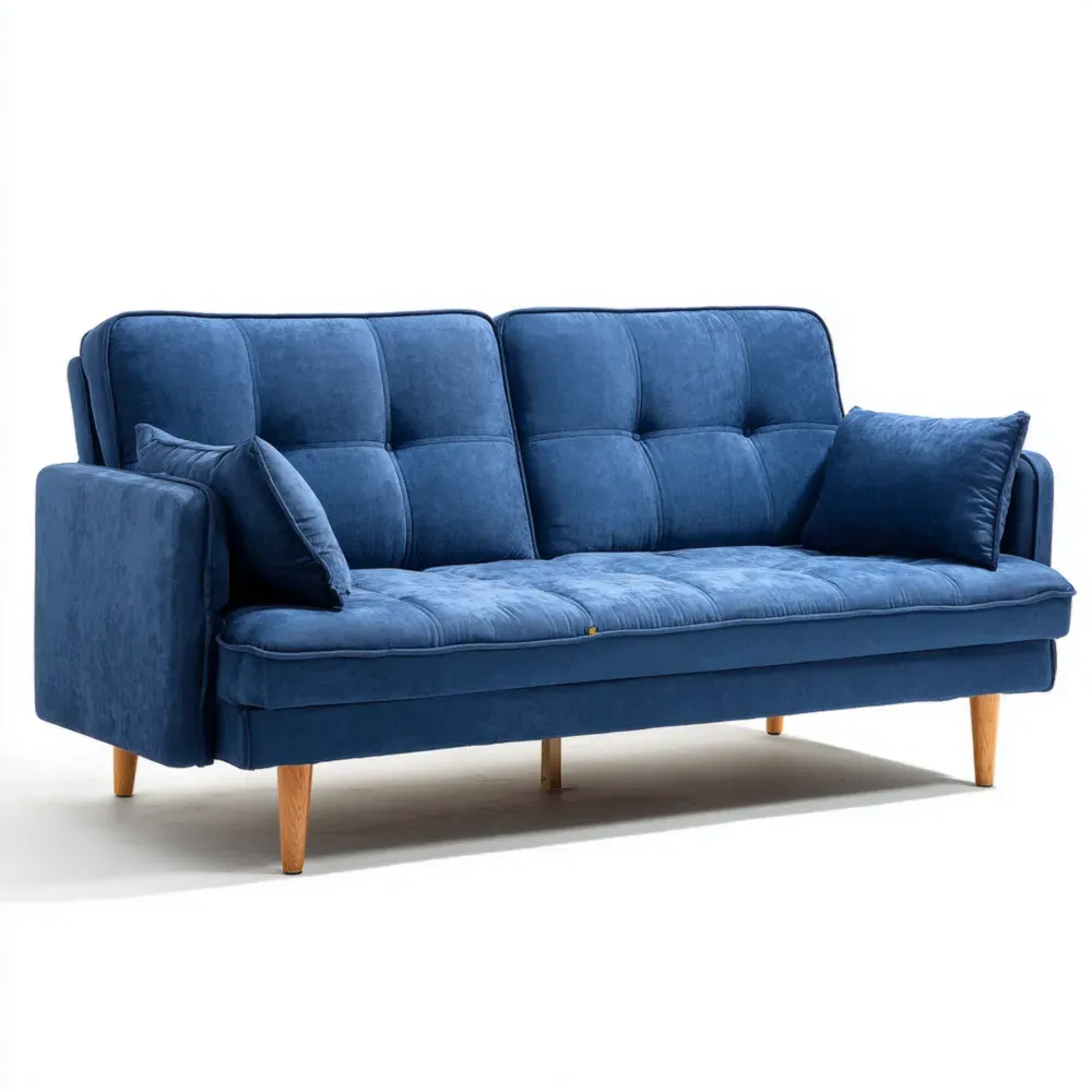 Sofá de Tela 190x80x85 cm - Azul - Diseño Moderno