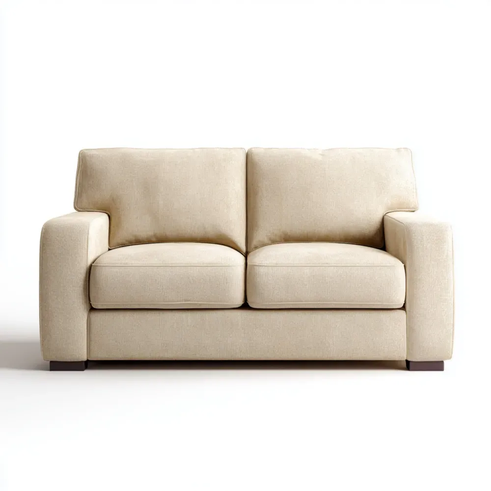 Sofá de dos plazas Tapizado en Tela 150x90x85 cm – Beige – Estilo Contemporáneo