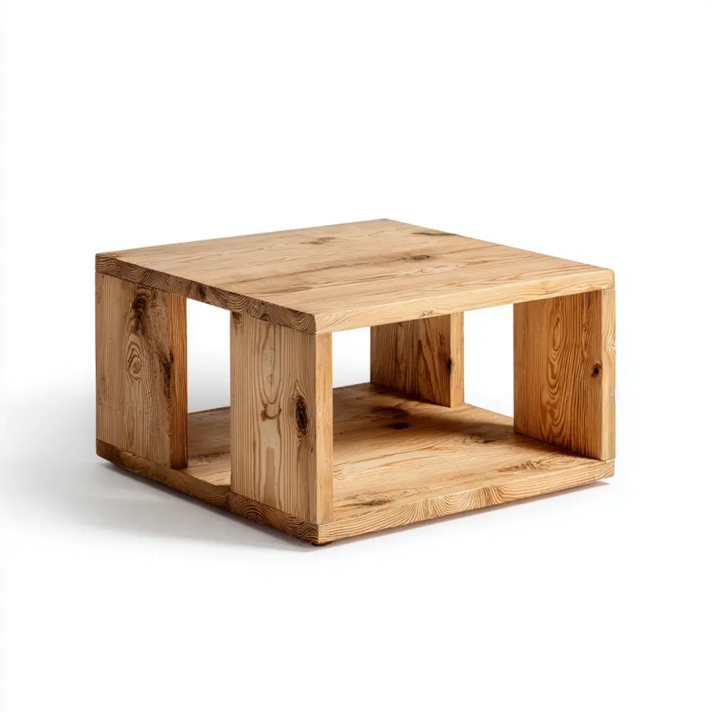 Mesa de café de madera maciza 80x80x45 cm - Diseño moderno
