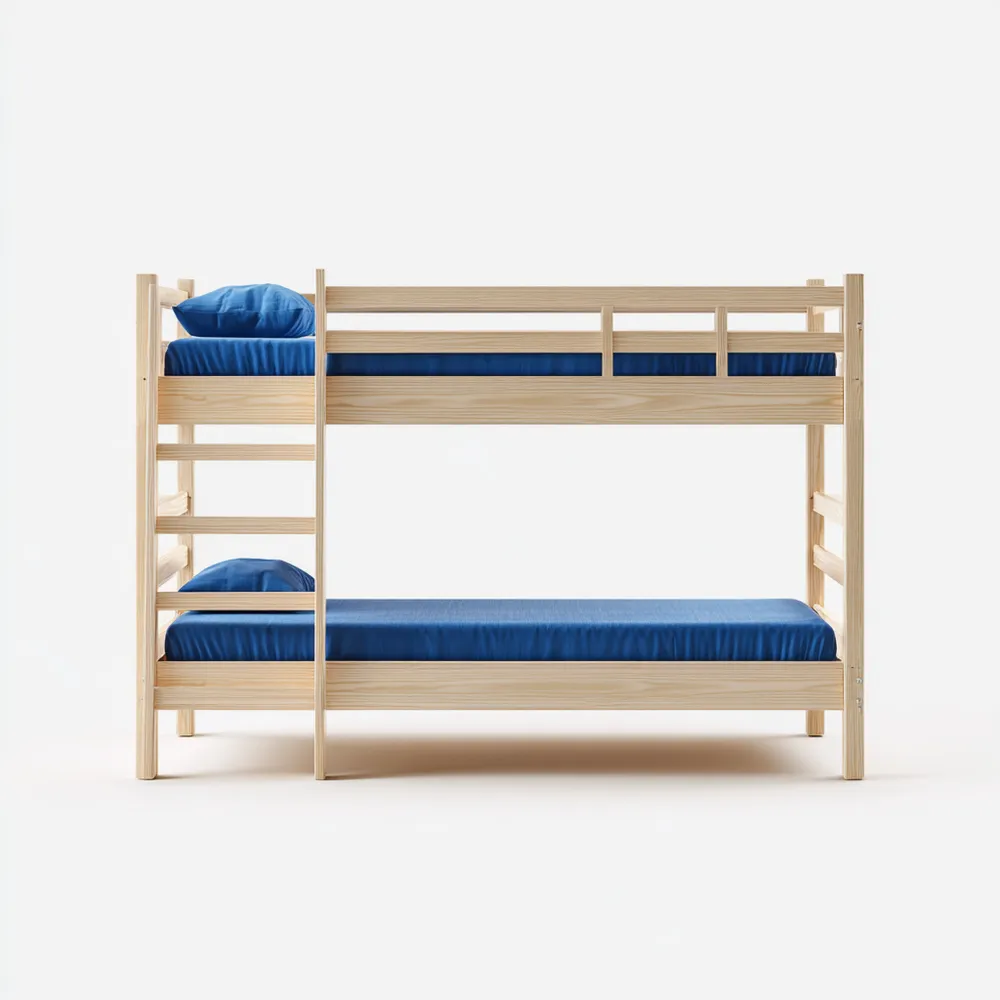 Litera de Madera de Pino 200x90x150 cm - Natural/Azul