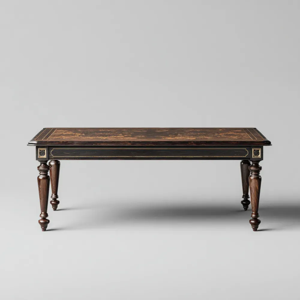 Mesa de café de madera 120x60x45 cm – Marrón Oscuro – Diseño Clásico