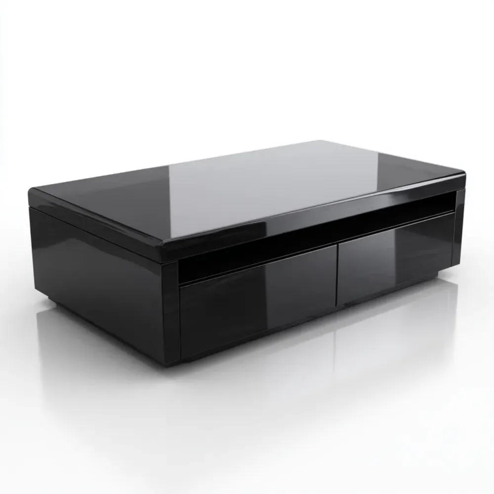 Mesa de café de madera 120x60x30 cm - Negro - Diseño moderno