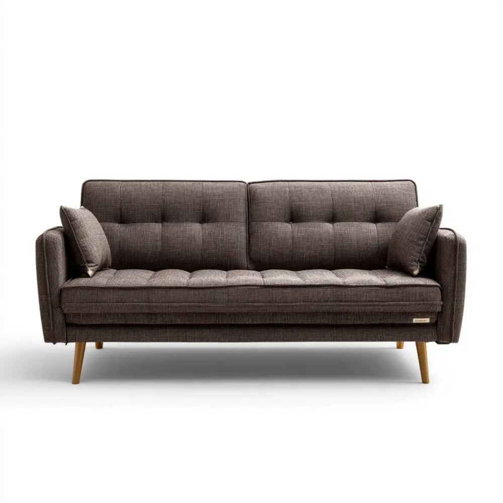 Sofá de tres plazas 200x85x90 cm - Marrón - Diseño moderno