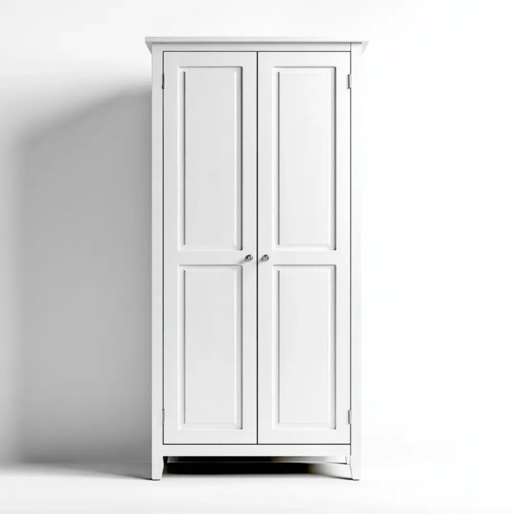 Armario de Madera 180x80x50 cm - Blanco - Diseño Clásico