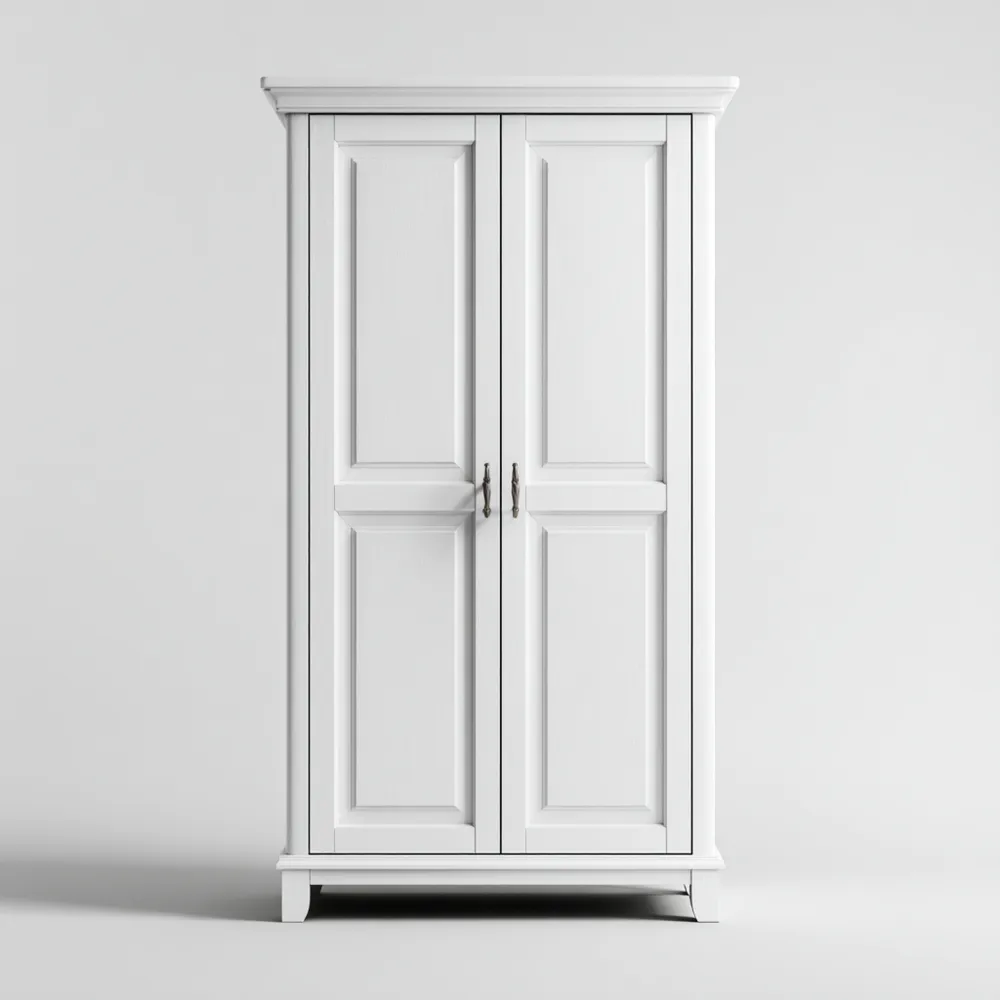 Armario de Madera 180x90x50 cm - Blanco - Estilo Clásico