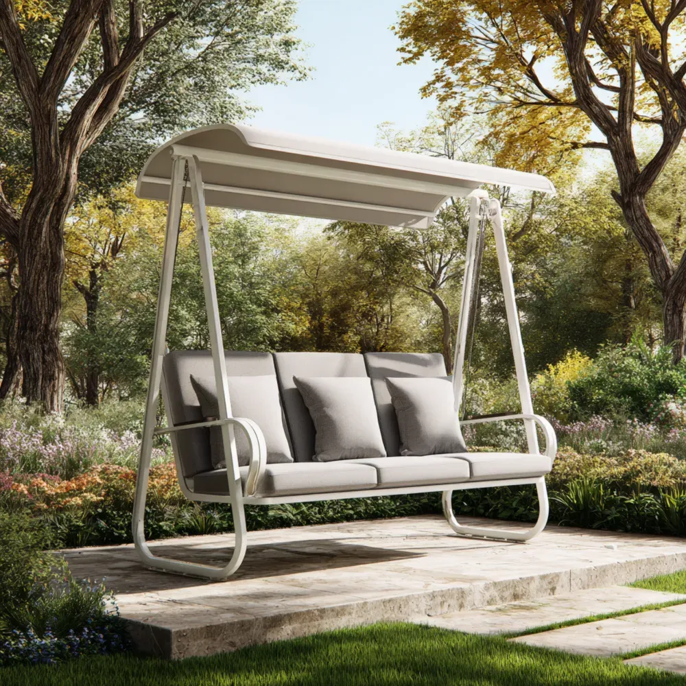 Columpio de Jardín Metal 200x120x164 cm - Gris - Diseño Moderno