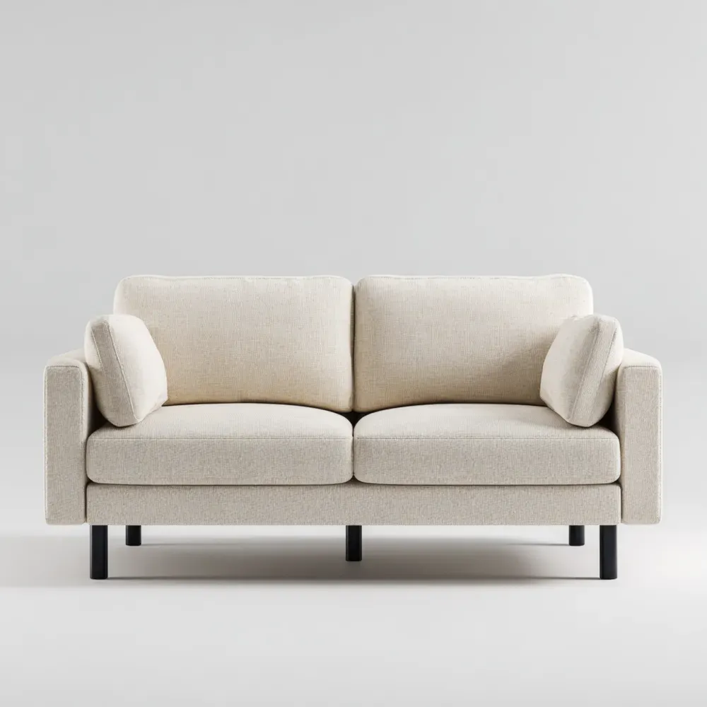 Sofá de dos plazas 150x90x85 cm – Beige – Tela Moderna