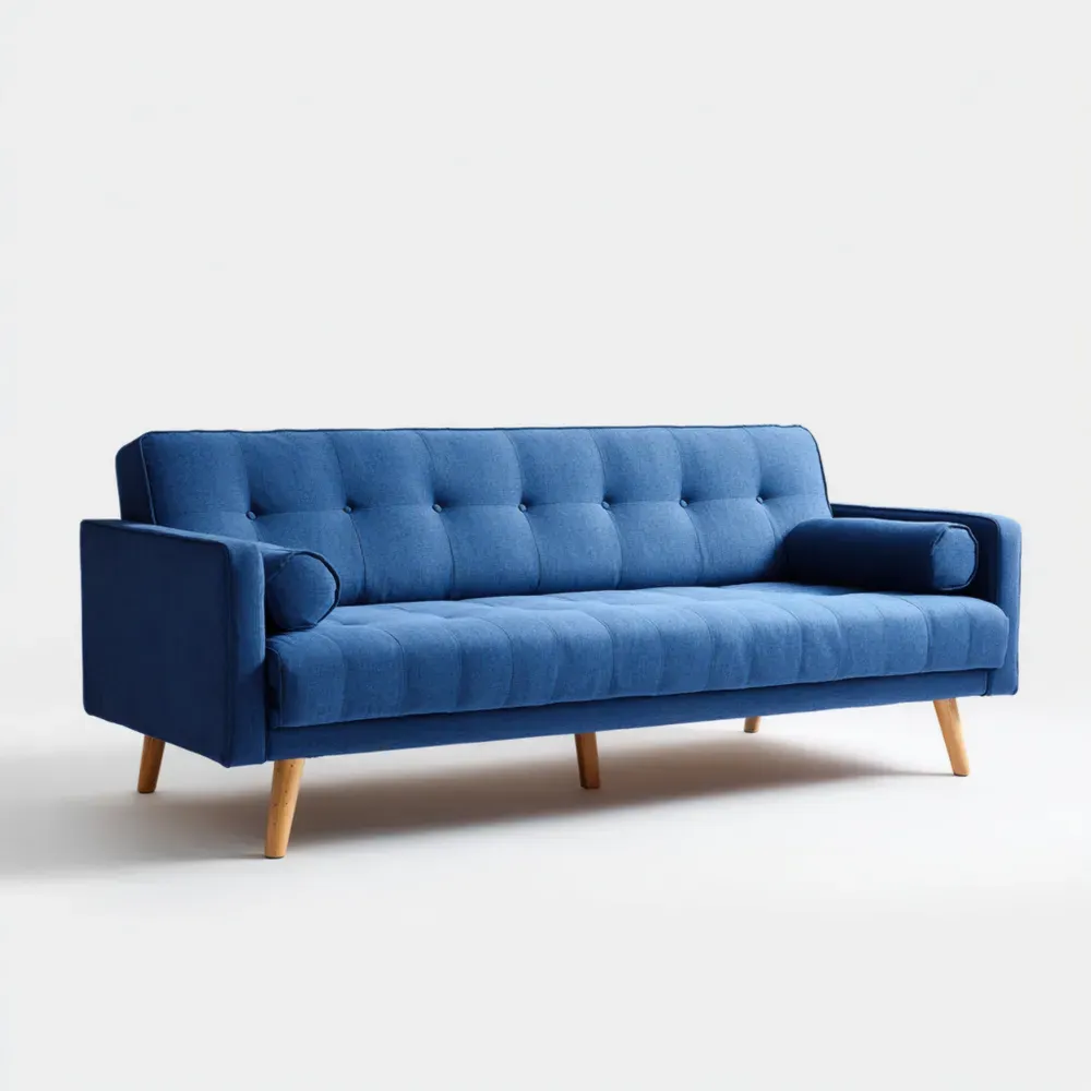 Sofá de Tela 200x80x85 cm – Azul – Diseño Contemporáneo