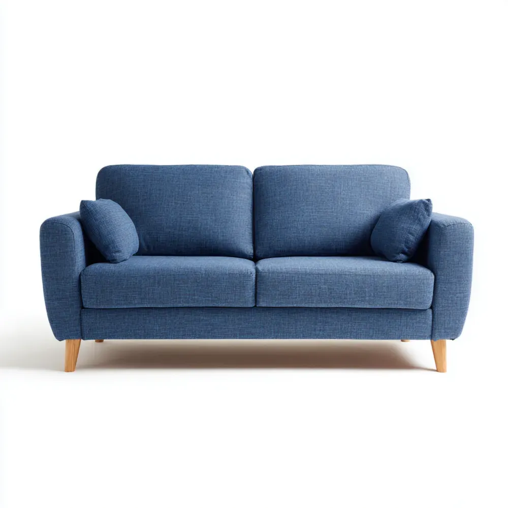 Sofá de 2 plazas Tapizado 180x85x90 cm – Azul – Diseño Moderno