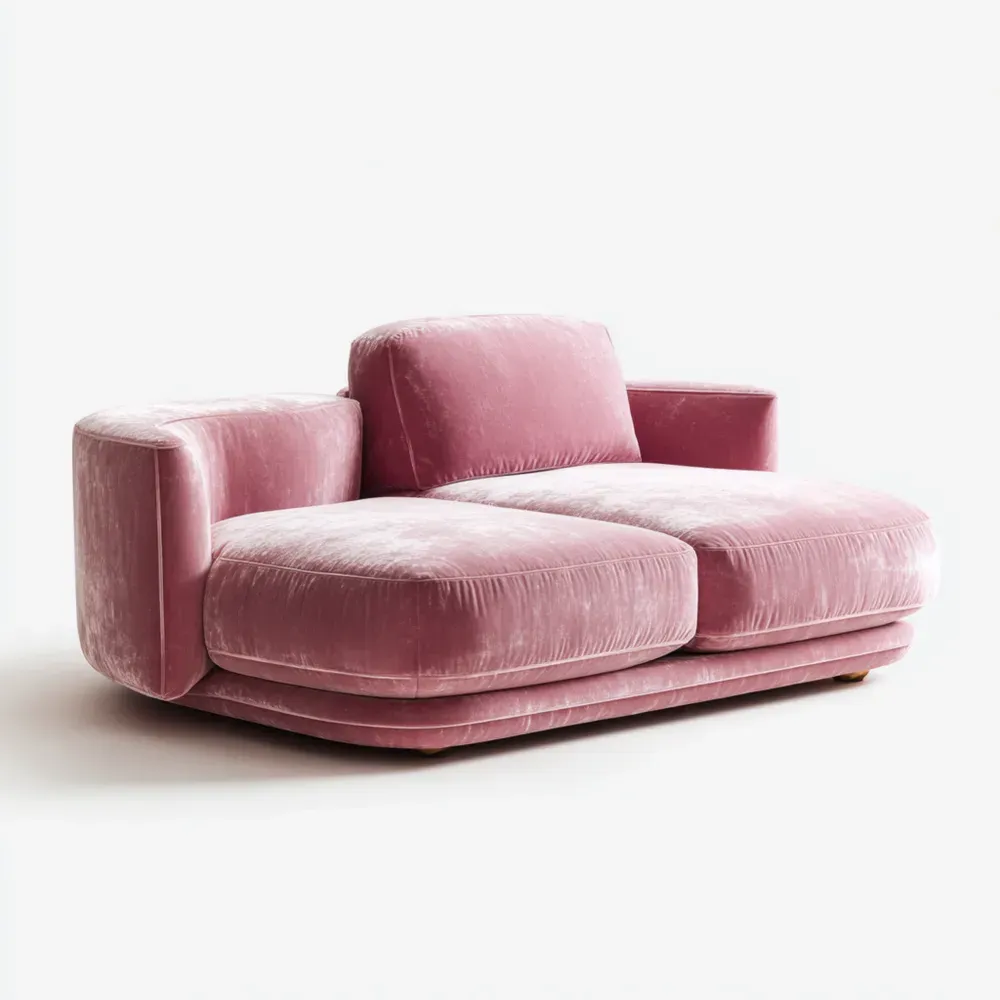 Sofá de terciopelo 150x90x70 cm – Rosa – Diseño contemporáneo