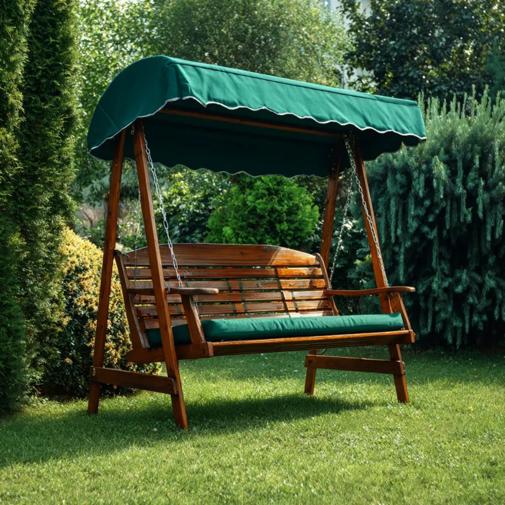 Columpio de Jardín Madera 150x100x200 cm – Verde – Diseño Clásico