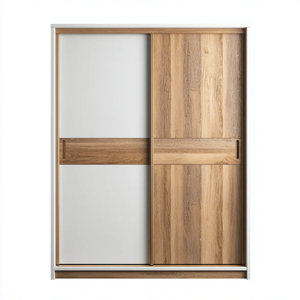 Armario de Puertas Correderas Madera/Blanco 180x60x200 cm – Diseño Moderno