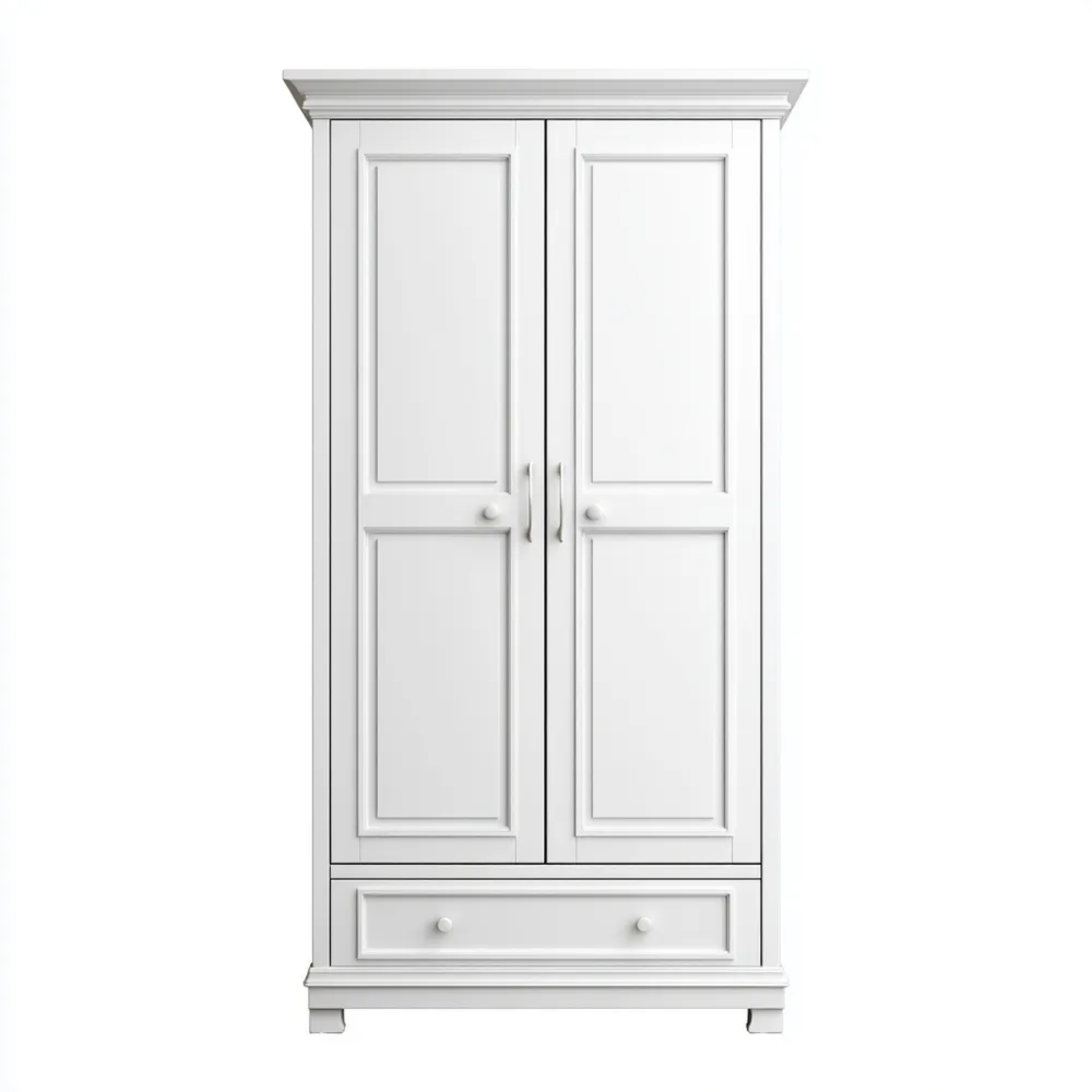 Armario de Madera Clásico 100x60x200 cm - Blanco