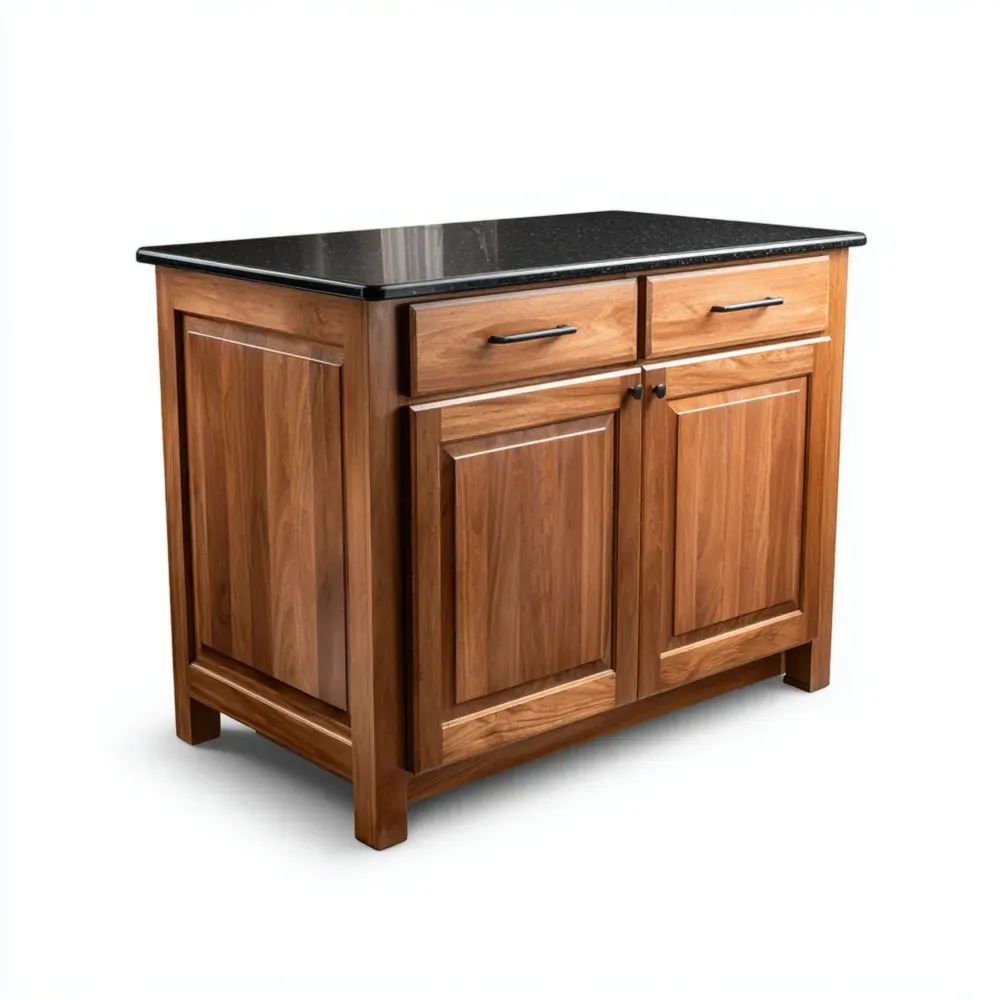 Isla de Cocina Madera 90x60x90 cm – Marrón/Negro – Diseño Clásico