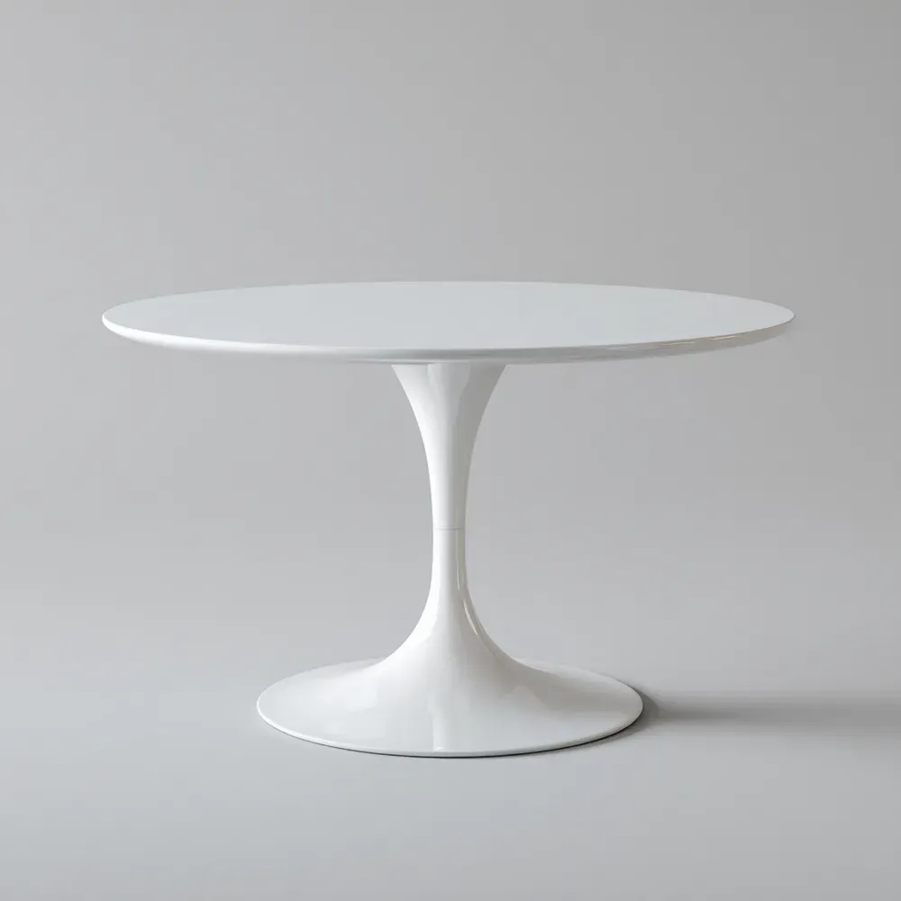 Mesa de comedor redonda 100x100x74 cm - Blanco - Diseño moderno