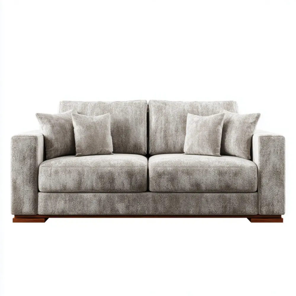 Sofá de 3 plazas Tapizado en Tela 200x90x85 cm - Gris Claro - Diseño Contemporáneo