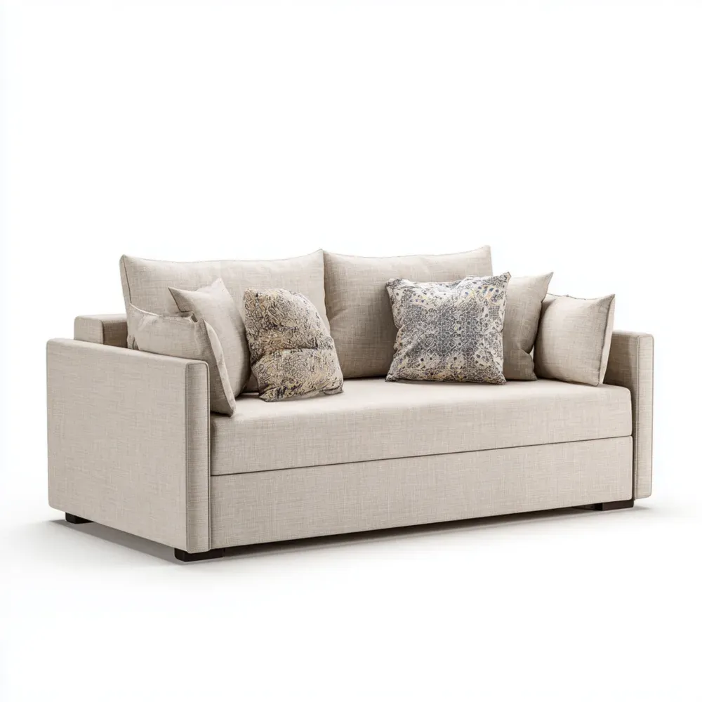 Sofá de Tela 190x85x75 cm – Beige – Diseño Moderno