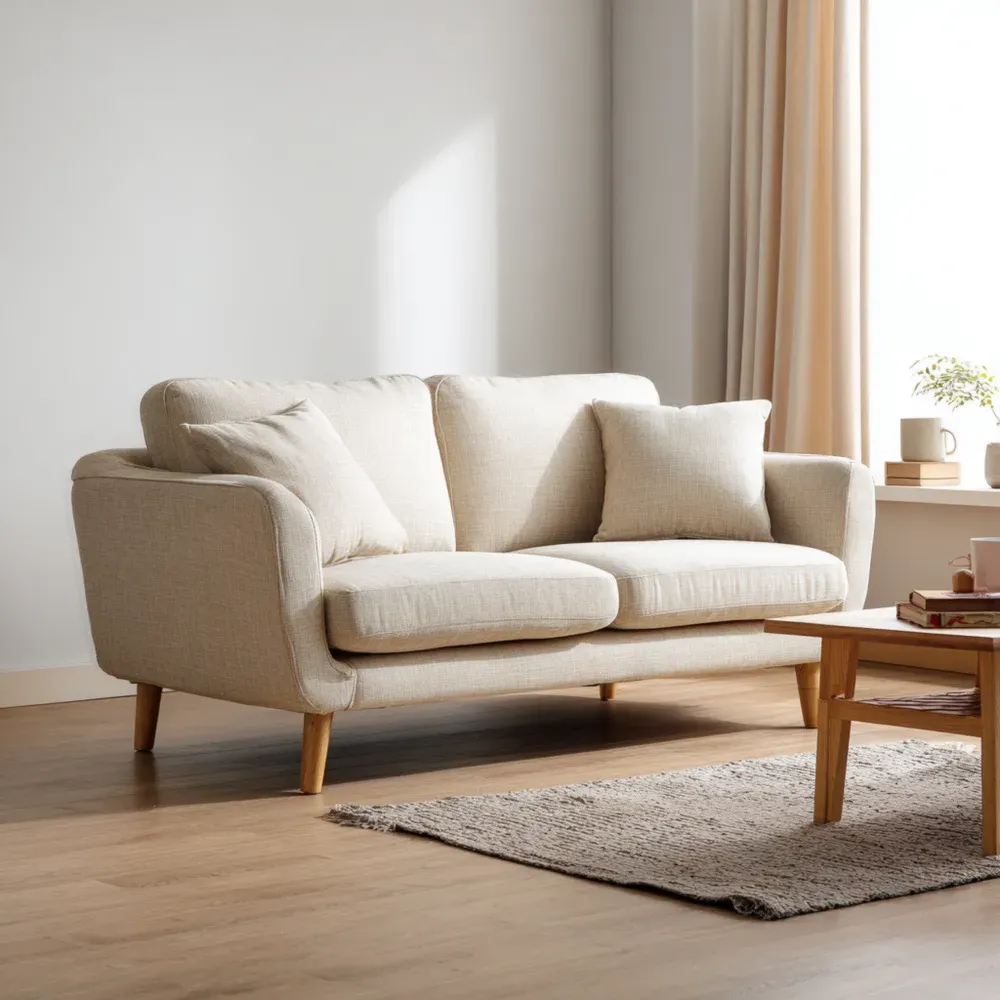 Sofá de Tela 180x85x75 cm – Beige – Diseño Moderno