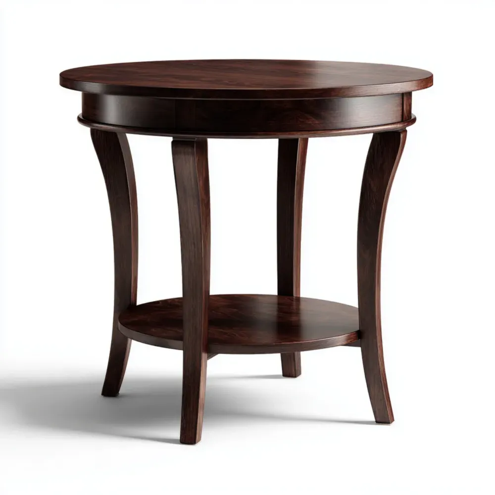 Mesa Auxiliar de Madera 45x45x60 cm - Marrón Oscuro - Diseño Clásico