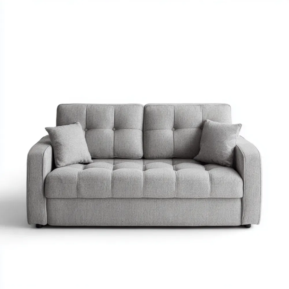 Sofá dos plazas Tela 140x85x85 cm - Gris Claro