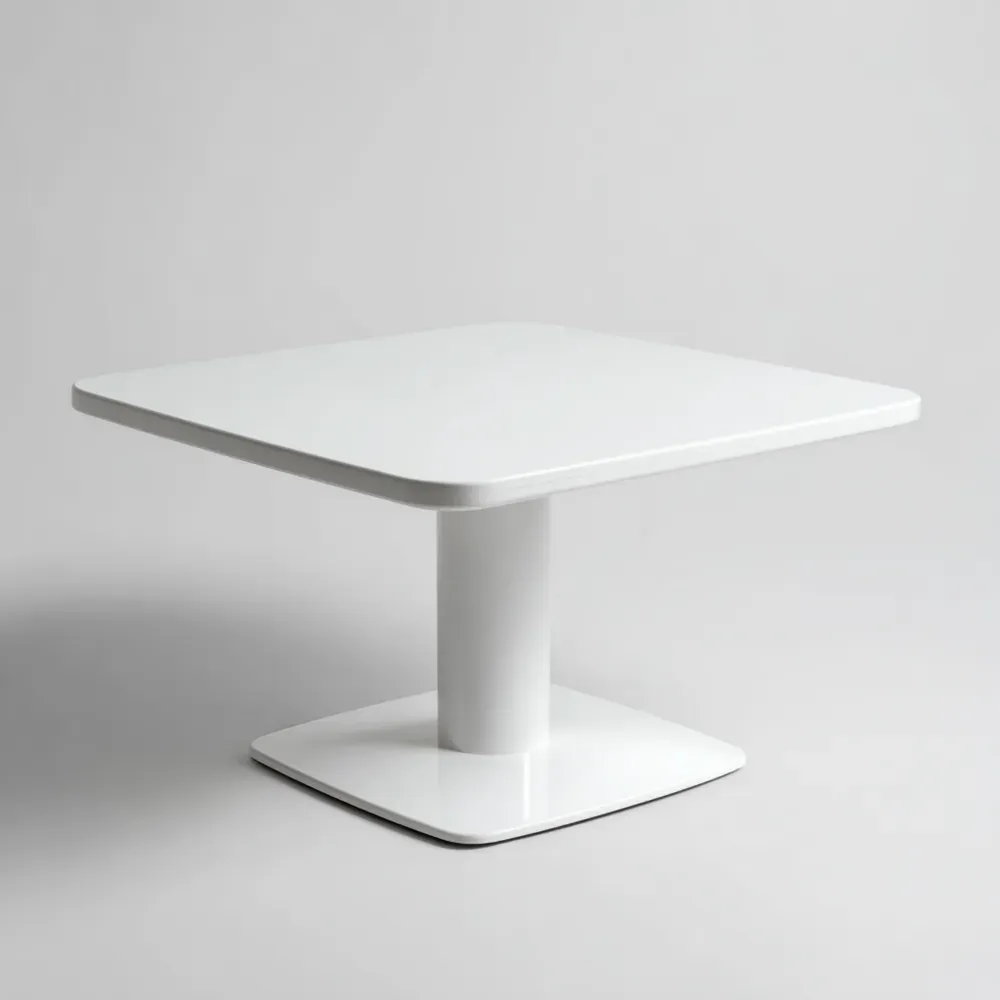 Mesa de Comedor Cuadrada 80x80x75 cm - Blanco - Diseño Moderno