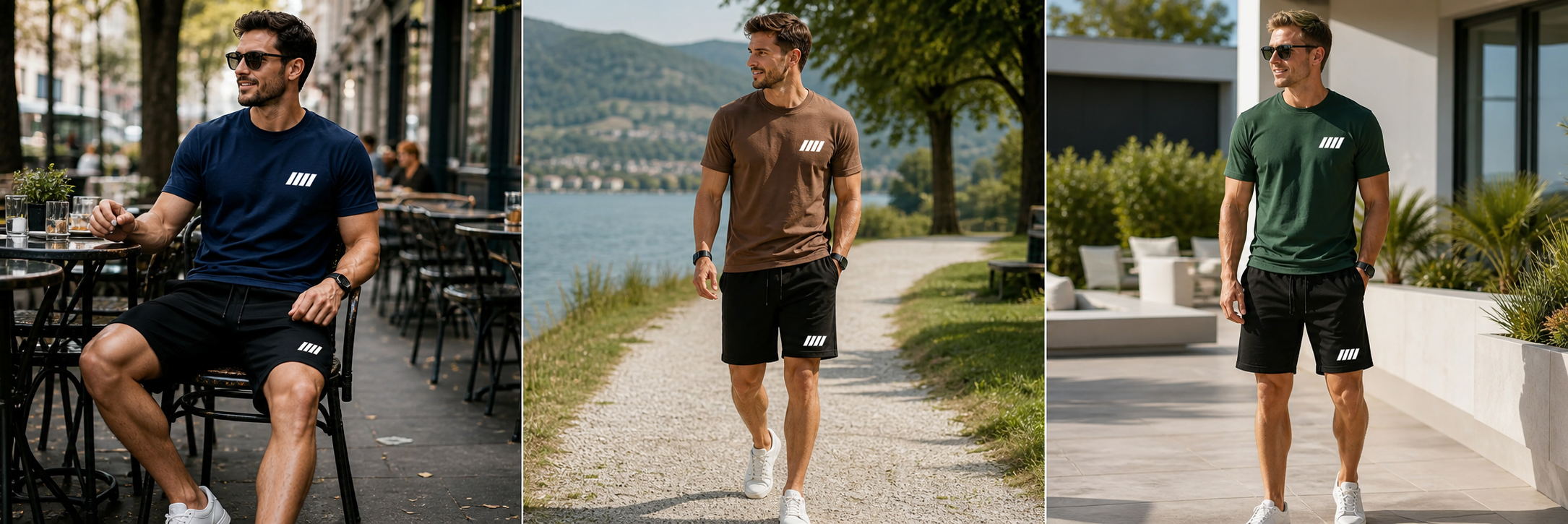 Drei sommerliche Trageideen für das Rundhals-Shirt-und-Shorts-Set