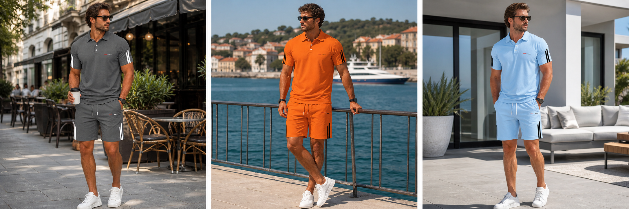 Drei sommerliche Trageideen für das Sport-Polo-Set